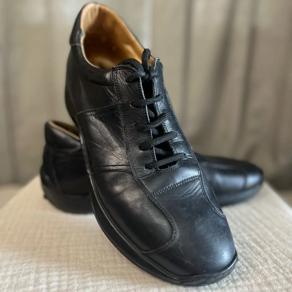 Coach Packard Mens Italian Leather Oxford Shoes Black Sz 11.5D Lace Up Derby